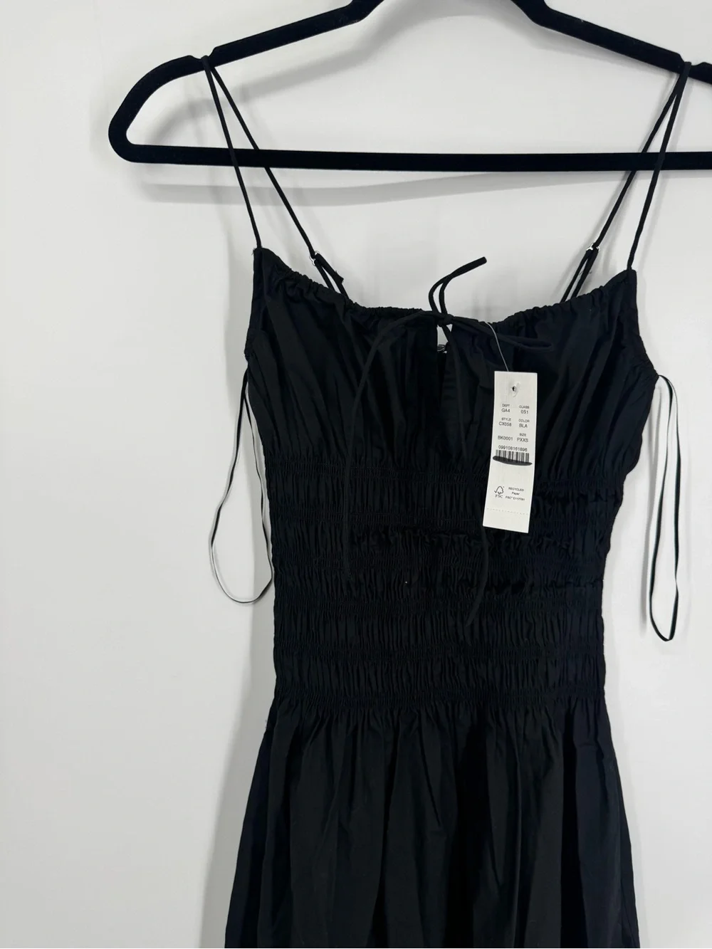 NWT J. Crew Petite Reverie Dress Cotton Poplin Black Smocked Comfy Size PXXS